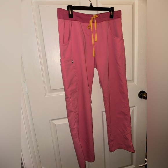 Figs Pink drawstring Scrub Pants L medical uniform scrubs - Picture 1 of 6